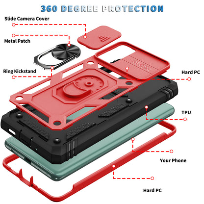 Camera Slider Design 3-in-1 TPU + PC + Metal Phone Cover Case for Samsung Galaxy S20 FE 2022/S20 FE 4G/S20 FE 5G/S20 Lite