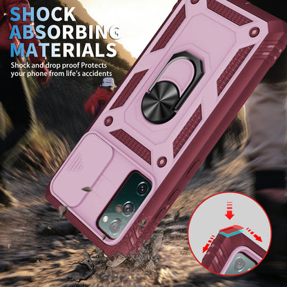 Camera Slider Design 3-in-1 TPU + PC + Metal Phone Cover Case for Samsung Galaxy S20 FE 2022/S20 FE 4G/S20 FE 5G/S20 Lite