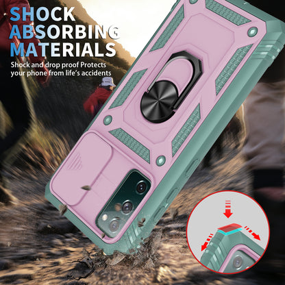 Camera Slider Design 3-in-1 TPU + PC + Metal Phone Cover Case for Samsung Galaxy S20 FE 2022/S20 FE 4G/S20 FE 5G/S20 Lite