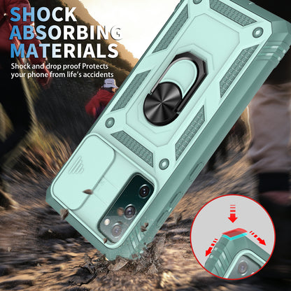 Camera Slider Design 3-in-1 TPU + PC + Metal Phone Cover Case for Samsung Galaxy S20 FE 2022/S20 FE 4G/S20 FE 5G/S20 Lite