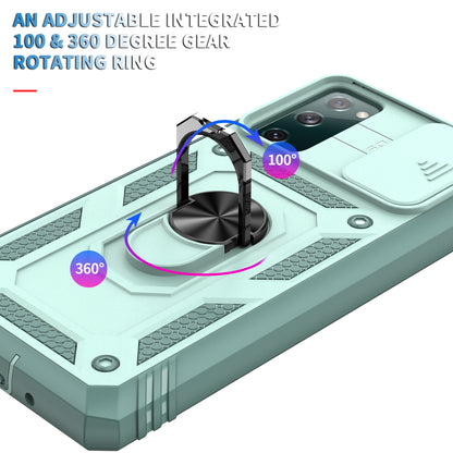 Camera Slider Design 3-in-1 TPU + PC + Metal Phone Cover Case for Samsung Galaxy S20 FE 2022/S20 FE 4G/S20 FE 5G/S20 Lite