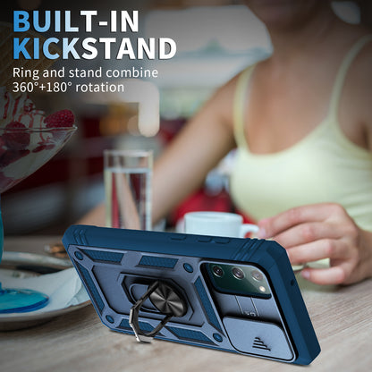 Camera Slider Design 3-in-1 TPU + PC + Metal Phone Cover Case for Samsung Galaxy S20 FE 2022/S20 FE 4G/S20 FE 5G/S20 Lite