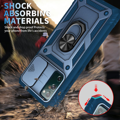 Camera Slider Design 3-in-1 TPU + PC + Metal Phone Cover Case for Samsung Galaxy S20 FE 2022/S20 FE 4G/S20 FE 5G/S20 Lite