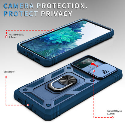 Camera Slider Design 3-in-1 TPU + PC + Metal Phone Cover Case for Samsung Galaxy S20 FE 2022/S20 FE 4G/S20 FE 5G/S20 Lite