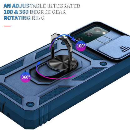 Camera Slider Design 3-in-1 TPU + PC + Metal Phone Cover Case for Samsung Galaxy S20 FE 2022/S20 FE 4G/S20 FE 5G/S20 Lite