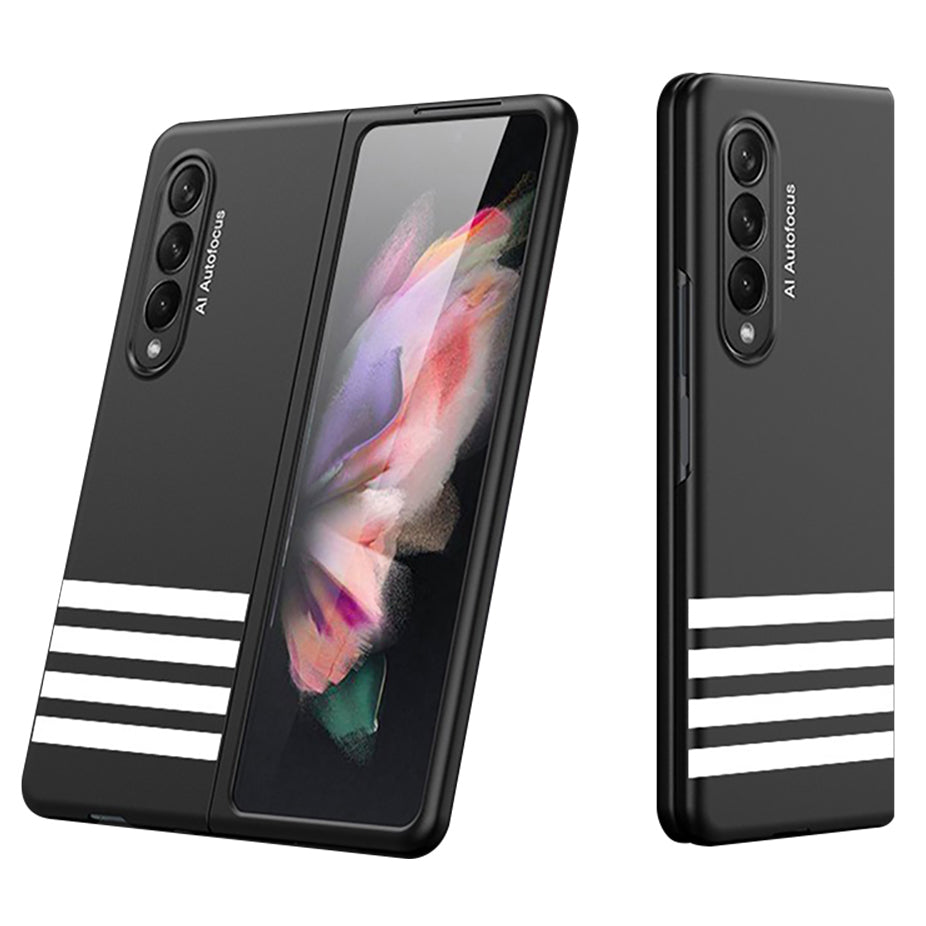 GKK Pattern Printed Ultra Light Slim Stylish Bare Metal Feel PC Folding Screen Phone Case with Lanyard Hole for Samsung Galaxy Z Fold3 5G