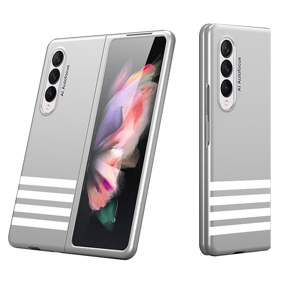 GKK Pattern Printed Ultra Light Slim Stylish Bare Metal Feel PC Folding Screen Phone Case with Lanyard Hole for Samsung Galaxy Z Fold3 5G