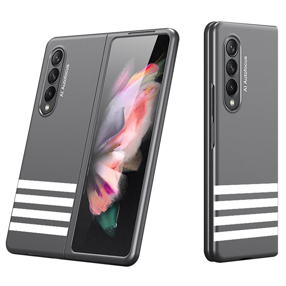 GKK Pattern Printed Ultra Light Slim Stylish Bare Metal Feel PC Folding Screen Phone Case with Lanyard Hole for Samsung Galaxy Z Fold3 5G