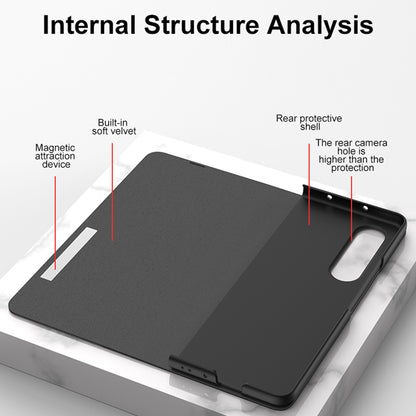 GKK For Samsung Galaxy Z Fold3 5G Pattern Printing PU Leather Coated PC+Tempered Glass Flip Stand Phone Case