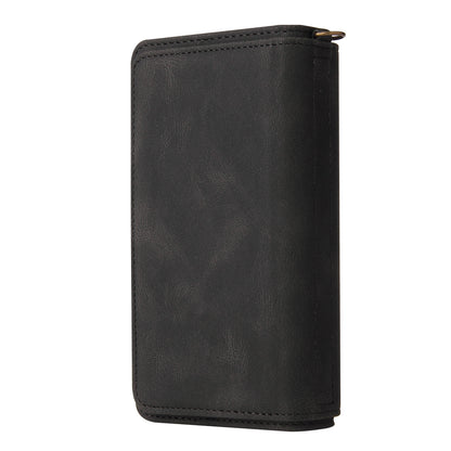 KT Multi-functional Series-2 Multiple Card Slots Hands-free Stand Mobile Phone Flip Cover for Samsung Galaxy A52s 5G/A52 4G/5G, Skin-touch Feel Leather Case with Zipper Pocket