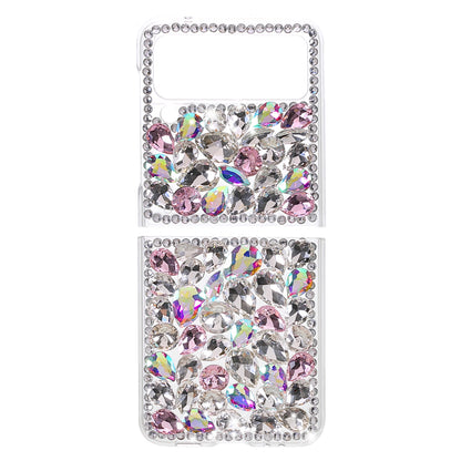 2-Piece Design Rhinestone Decoration Hard PC Cover Shell for Samsung Galaxy Z Flip3 5G