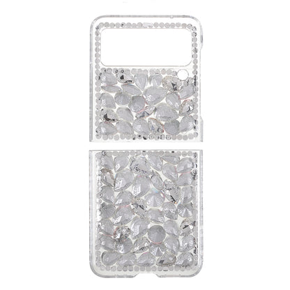 2-Piece Design Rhinestone Decoration Hard PC Cover Shell for Samsung Galaxy Z Flip3 5G
