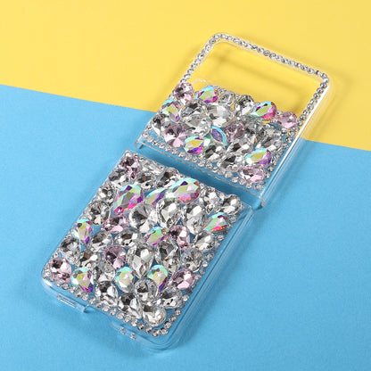 2-Piece Design Rhinestone Decoration Hard PC Cover Shell for Samsung Galaxy Z Flip3 5G