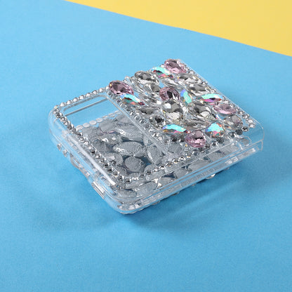 2-Piece Design Rhinestone Decoration Hard PC Cover Shell for Samsung Galaxy Z Flip3 5G