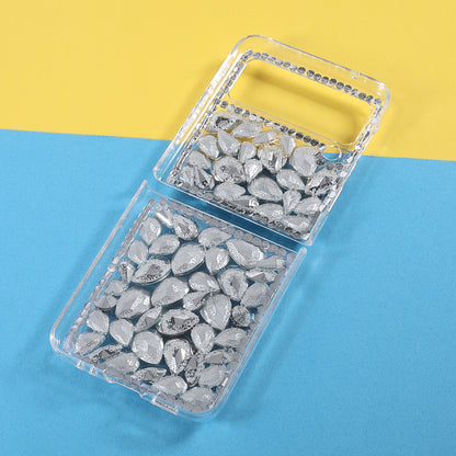 2-Piece Design Rhinestone Decoration Hard PC Cover Shell for Samsung Galaxy Z Flip3 5G