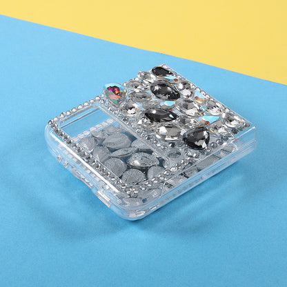 2-Piece Design Rhinestone Decoration Hard PC Cover Shell for Samsung Galaxy Z Flip3 5G
