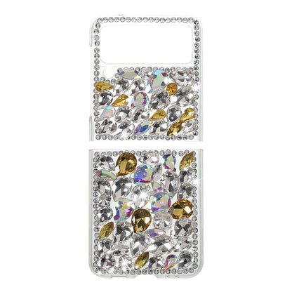 2-Piece Design Rhinestone Decoration Hard PC Cover Shell for Samsung Galaxy Z Flip3 5G
