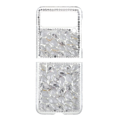 2-Piece Design Rhinestone Decoration Hard PC Cover Shell for Samsung Galaxy Z Flip3 5G
