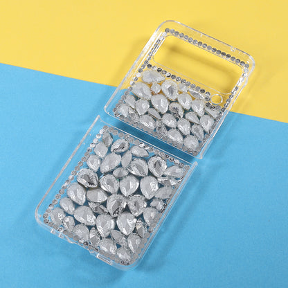 2-Piece Design Rhinestone Decoration Hard PC Cover Shell for Samsung Galaxy Z Flip3 5G