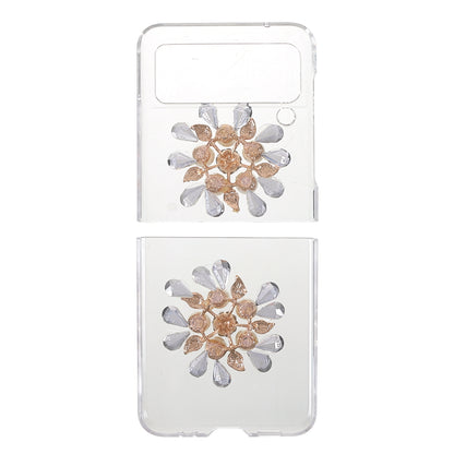 2-Pieces Design Anti-Collision Rhinestone Decoration PC + TPU Hybrid Cover Shell for Samsung Galaxy Z Flip3 5G