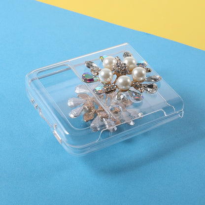2-Pieces Design Anti-Collision Rhinestone Decoration PC + TPU Hybrid Cover Shell for Samsung Galaxy Z Flip3 5G