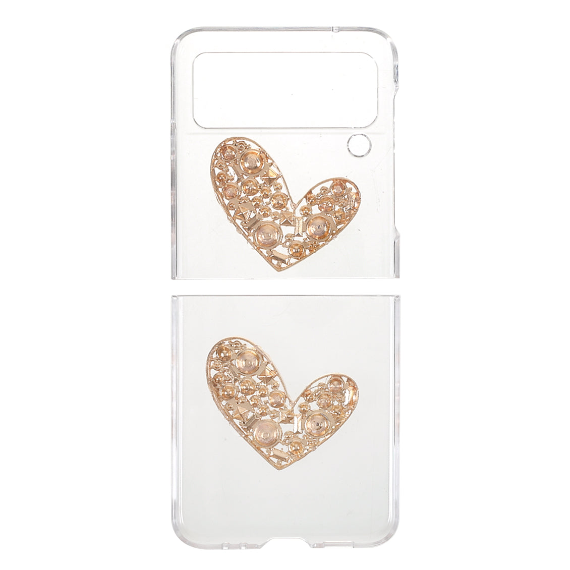 2-Pieces Design Anti-Collision Rhinestone Decoration PC + TPU Hybrid Cover Shell for Samsung Galaxy Z Flip3 5G