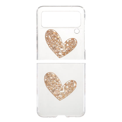 2-Pieces Design Anti-Collision Rhinestone Decoration PC + TPU Hybrid Cover Shell for Samsung Galaxy Z Flip3 5G