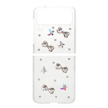2-Pieces Design Anti-Collision Rhinestone Decoration PC + TPU Hybrid Cover Shell for Samsung Galaxy Z Flip3 5G