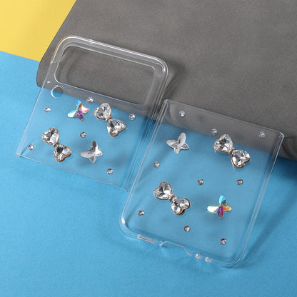 2-Pieces Design Anti-Collision Rhinestone Decoration PC + TPU Hybrid Cover Shell for Samsung Galaxy Z Flip3 5G