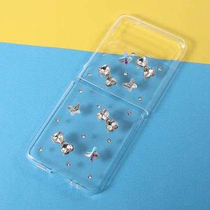 2-Pieces Design Anti-Collision Rhinestone Decoration PC + TPU Hybrid Cover Shell for Samsung Galaxy Z Flip3 5G