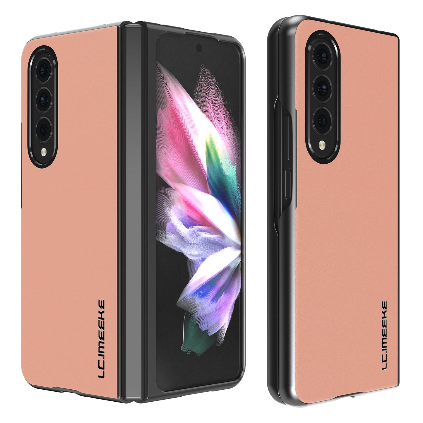 LC.IMEEKE PU Leather Coated Hard PC Phone Case Anti-Drop Back Cover Shell for Samsung Galaxy Z Fold3 5G
