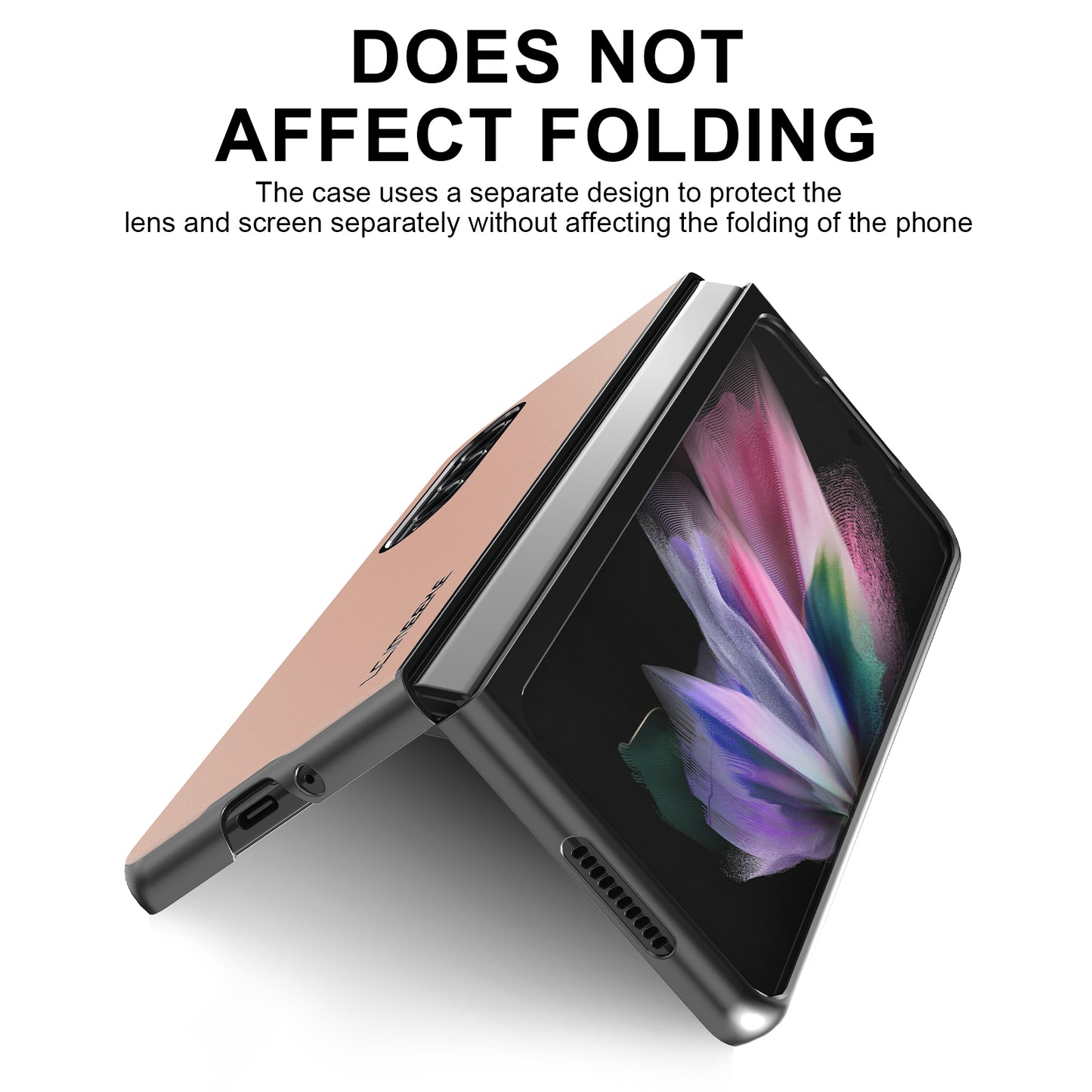 LC.IMEEKE PU Leather Coated Hard PC Phone Case Anti-Drop Back Cover Shell for Samsung Galaxy Z Fold3 5G