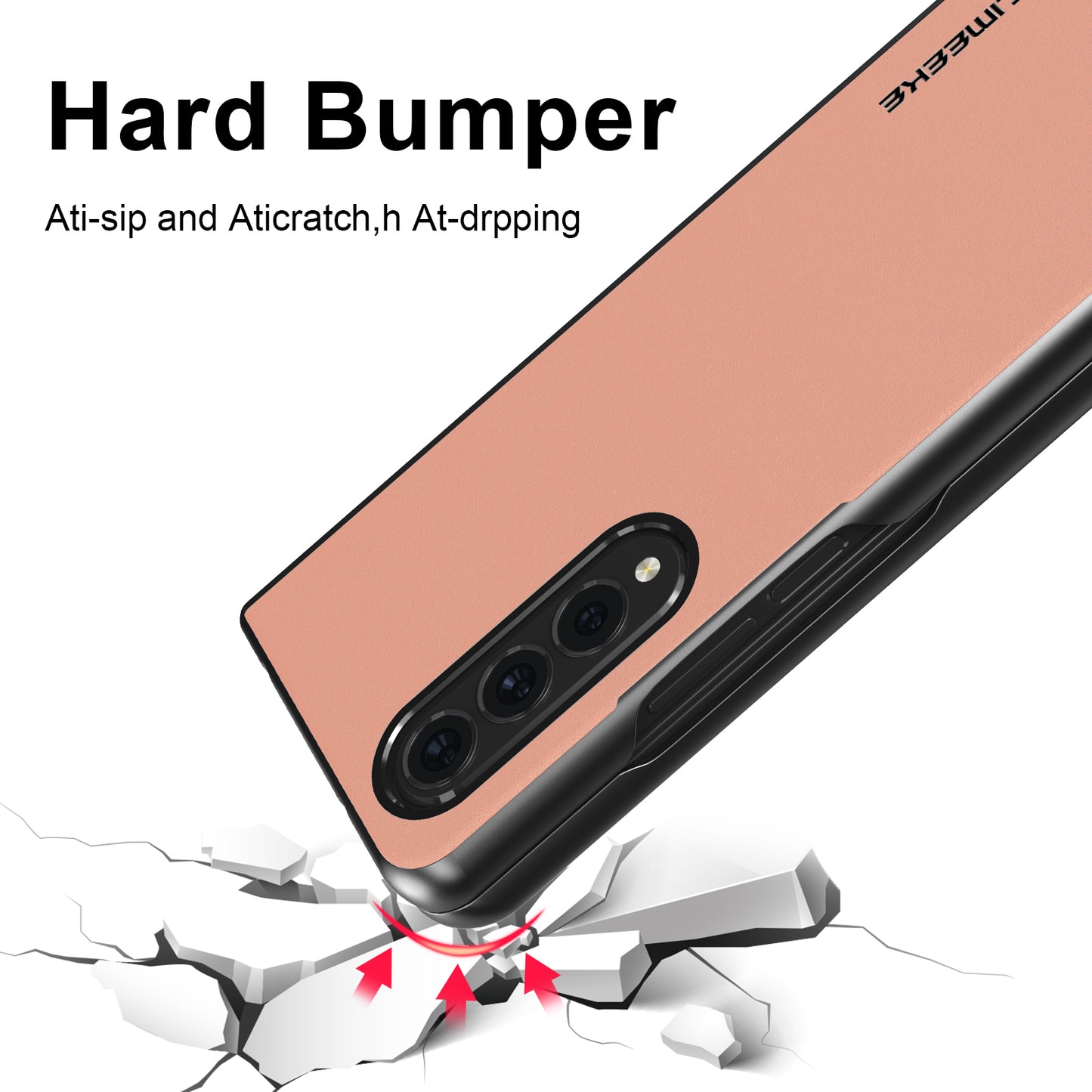 LC.IMEEKE PU Leather Coated Hard PC Phone Case Anti-Drop Back Cover Shell for Samsung Galaxy Z Fold3 5G