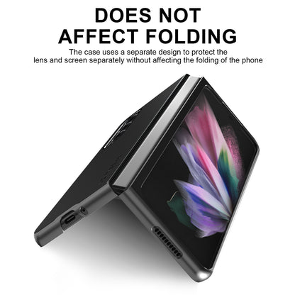 LC.IMEEKE PU Leather Coated Hard PC Phone Case Anti-Drop Back Cover Shell for Samsung Galaxy Z Fold3 5G