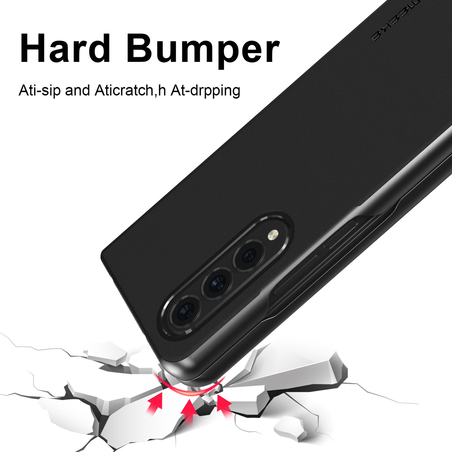 LC.IMEEKE PU Leather Coated Hard PC Phone Case Anti-Drop Back Cover Shell for Samsung Galaxy Z Fold3 5G