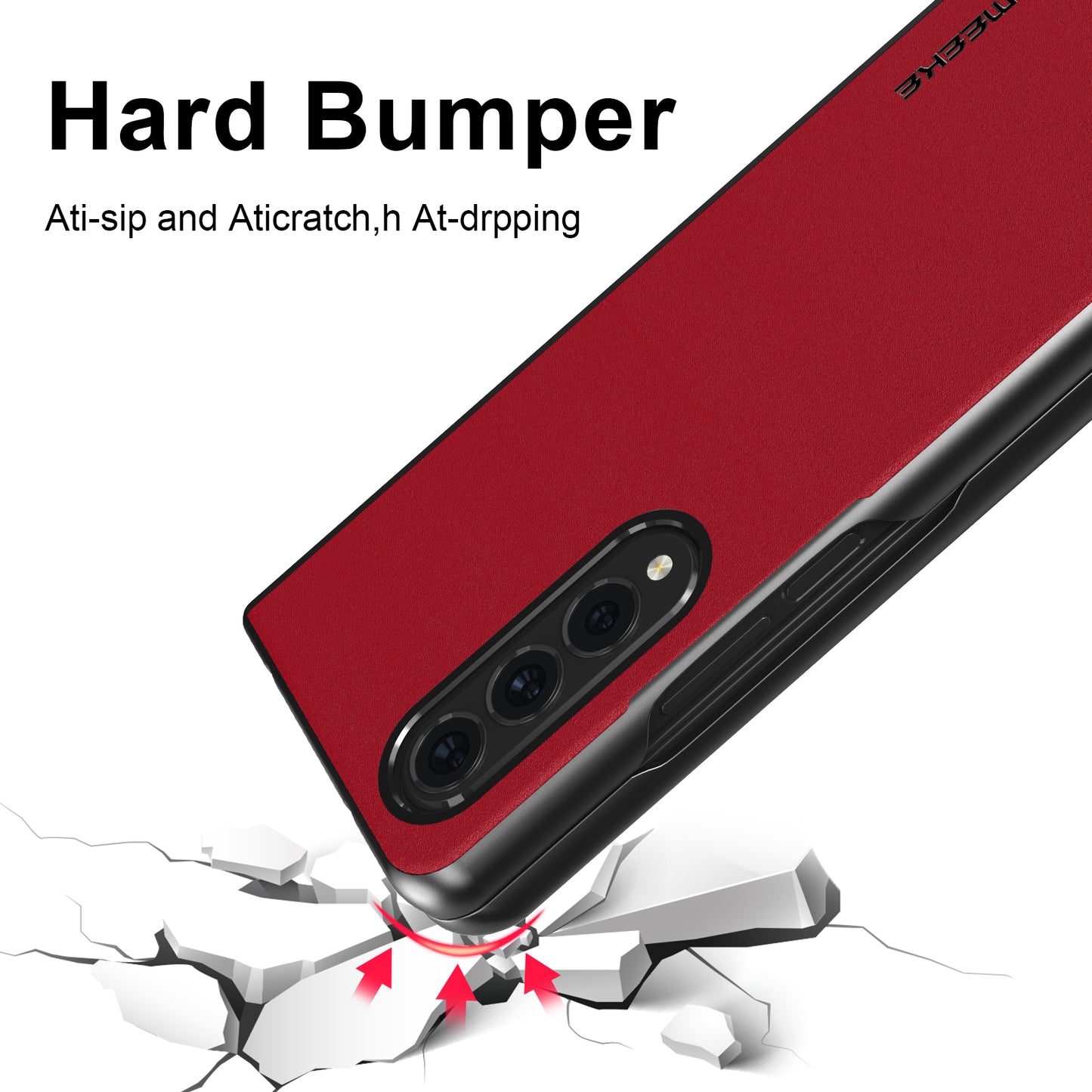 LC.IMEEKE PU Leather Coated Hard PC Phone Case Anti-Drop Back Cover Shell for Samsung Galaxy Z Fold3 5G