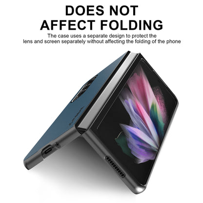 LC.IMEEKE PU Leather Coated Hard PC Phone Case Anti-Drop Back Cover Shell for Samsung Galaxy Z Fold3 5G