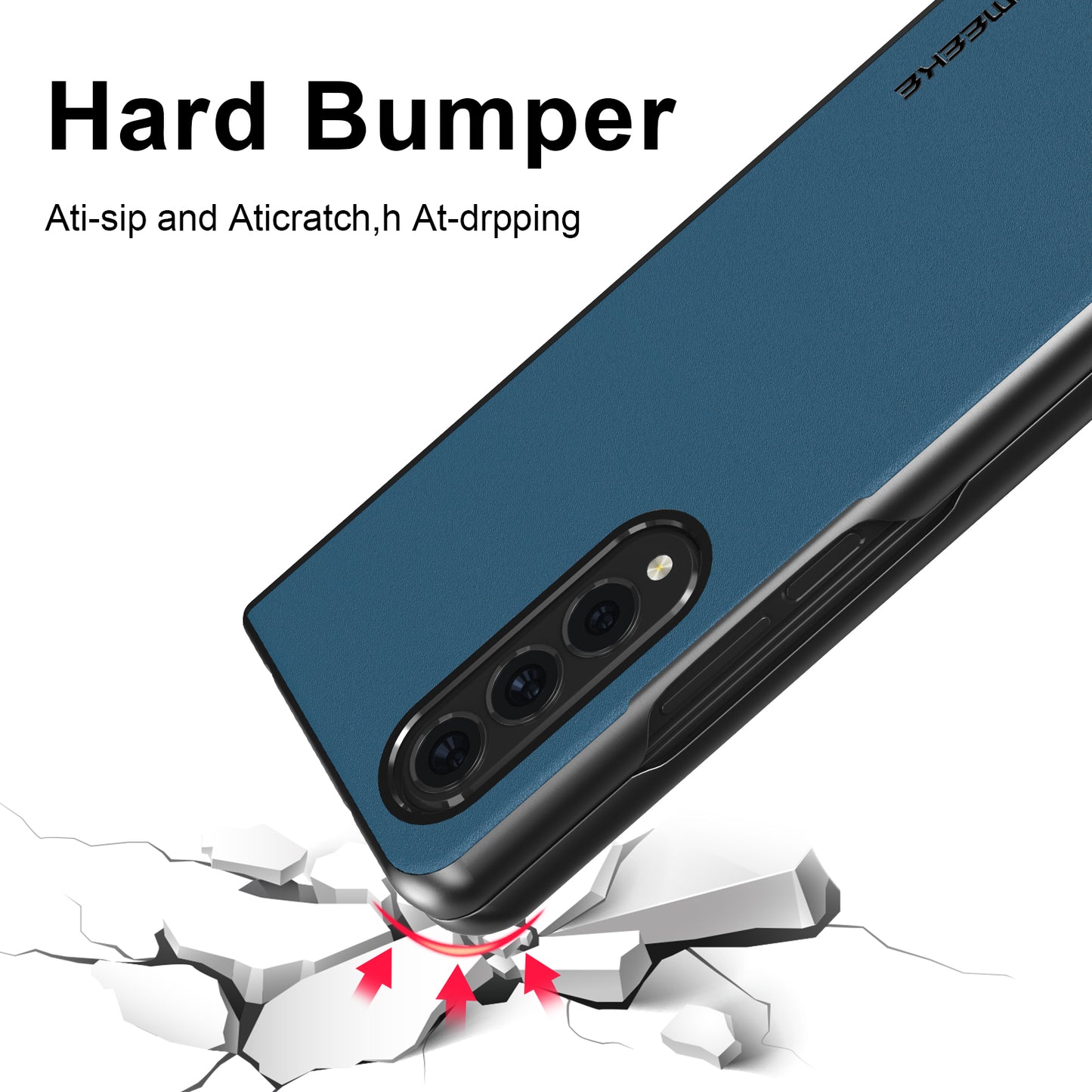 LC.IMEEKE PU Leather Coated Hard PC Phone Case Anti-Drop Back Cover Shell for Samsung Galaxy Z Fold3 5G