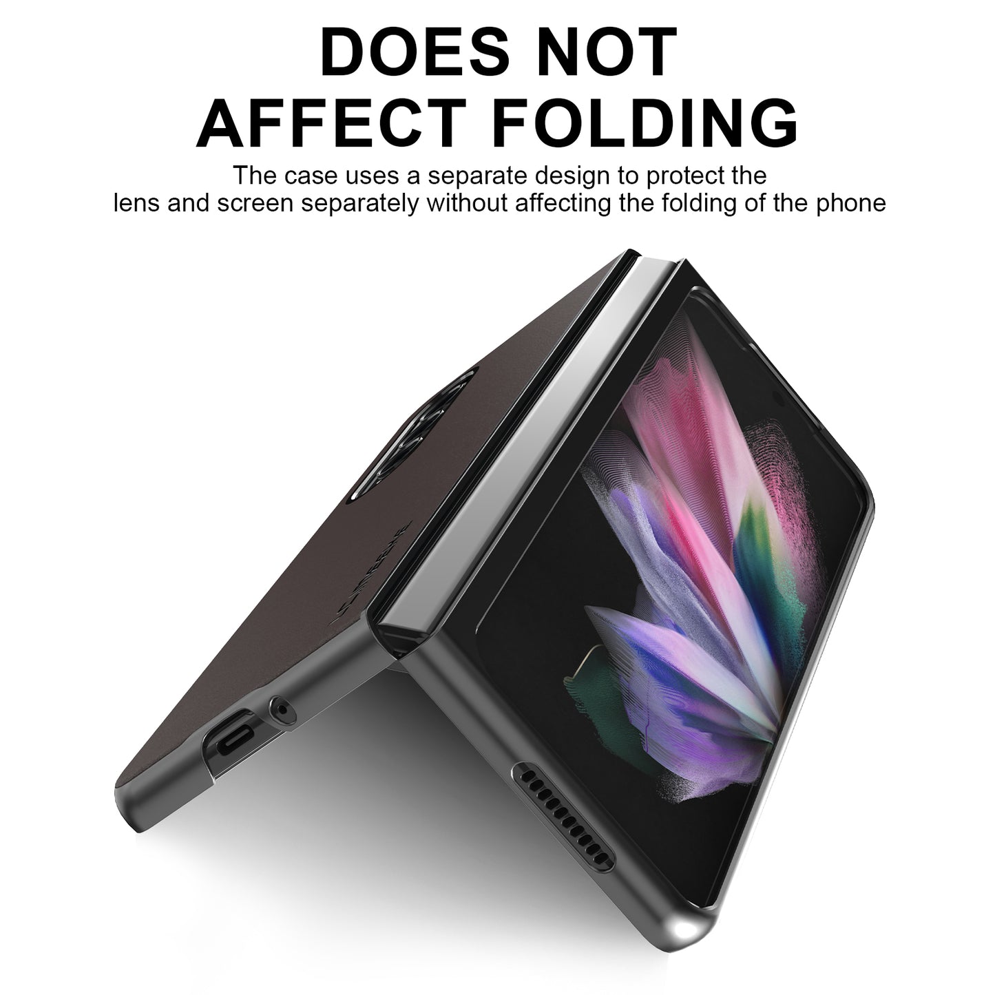 LC.IMEEKE PU Leather Coated Hard PC Phone Case Anti-Drop Back Cover Shell for Samsung Galaxy Z Fold3 5G