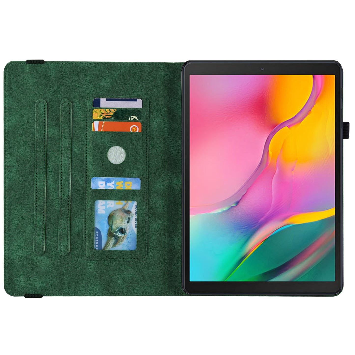 Tablet Case with Imprinted Butterfly Flower Pattern Shockproof PU Leather Stand Cards Slot Cover for Samsung Galaxy Tab A 10.1 (2019) T510 T515