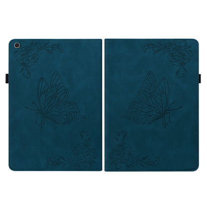Tablet Case with Imprinted Butterfly Flower Pattern Shockproof PU Leather Stand Cards Slot Cover for Samsung Galaxy Tab A 10.1 (2019) T510 T515