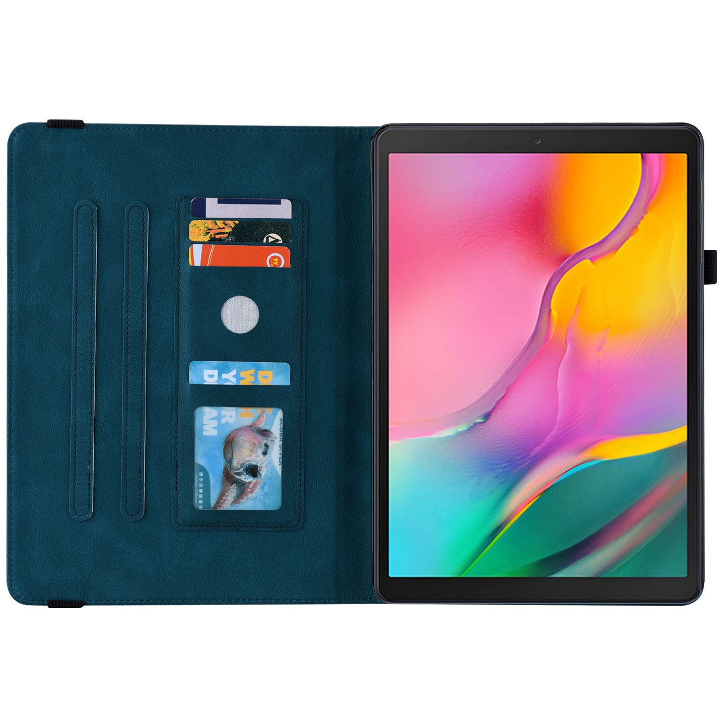 Tablet Case with Imprinted Butterfly Flower Pattern Shockproof PU Leather Stand Cards Slot Cover for Samsung Galaxy Tab A 10.1 (2019) T510 T515