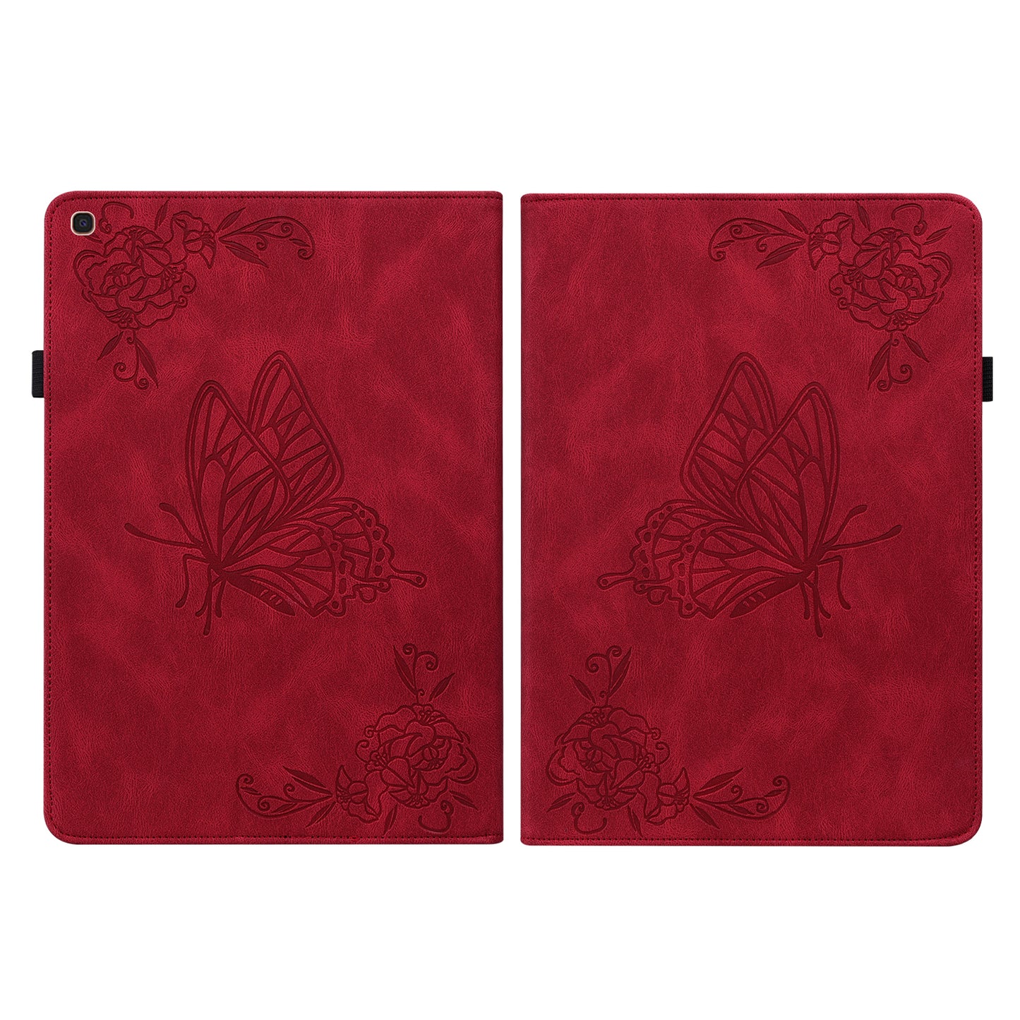 Tablet Case with Imprinted Butterfly Flower Pattern Shockproof PU Leather Stand Cards Slot Cover for Samsung Galaxy Tab A 10.1 (2019) T510 T515