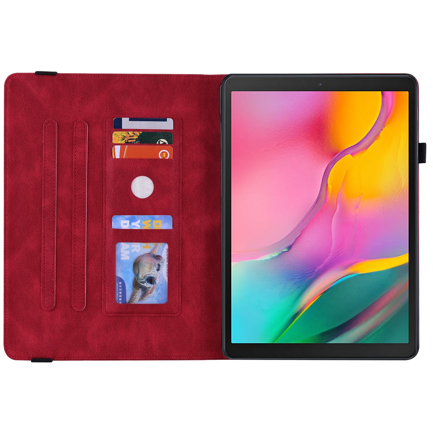 Tablet Case with Imprinted Butterfly Flower Pattern Shockproof PU Leather Stand Cards Slot Cover for Samsung Galaxy Tab A 10.1 (2019) T510 T515