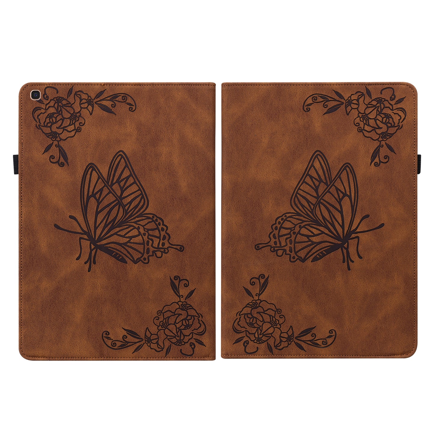 Tablet Case with Imprinted Butterfly Flower Pattern Shockproof PU Leather Stand Cards Slot Cover for Samsung Galaxy Tab A 10.1 (2019) T510 T515
