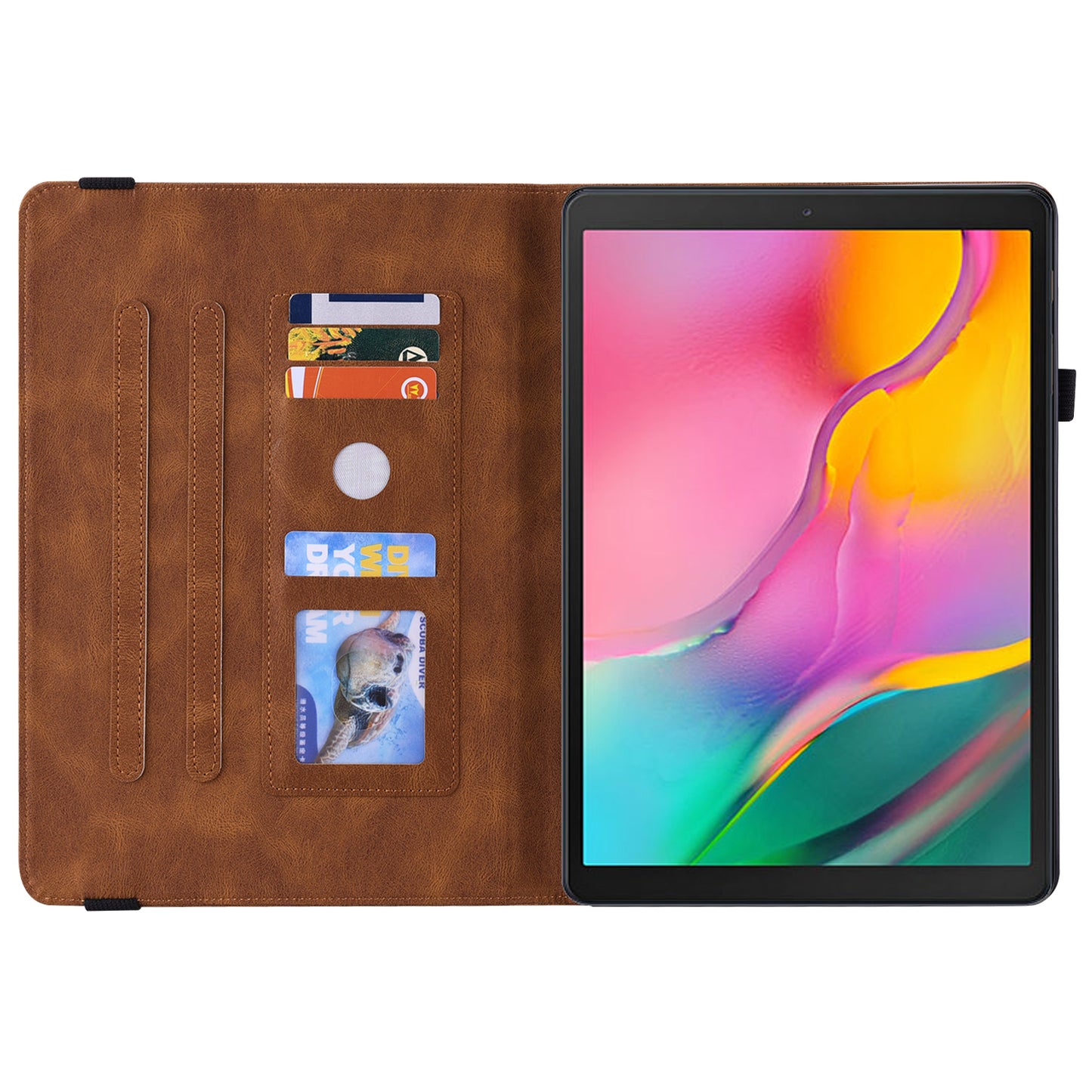 Tablet Case with Imprinted Butterfly Flower Pattern Shockproof PU Leather Stand Cards Slot Cover for Samsung Galaxy Tab A 10.1 (2019) T510 T515