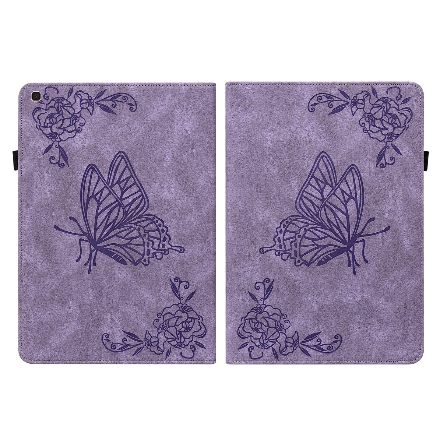 Tablet Case with Imprinted Butterfly Flower Pattern Shockproof PU Leather Stand Cards Slot Cover for Samsung Galaxy Tab A 10.1 (2019) T510 T515