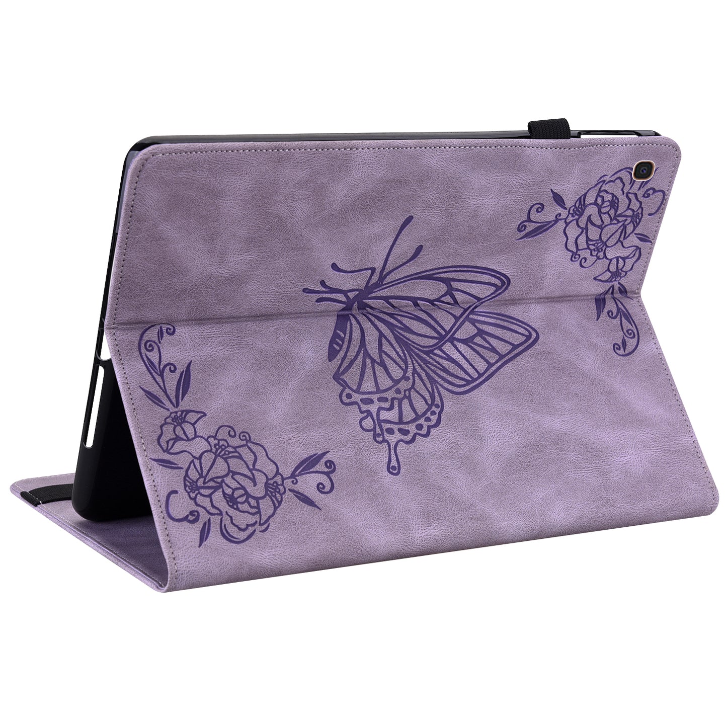 Tablet Case with Imprinted Butterfly Flower Pattern Shockproof PU Leather Stand Cards Slot Cover for Samsung Galaxy Tab A 10.1 (2019) T510 T515