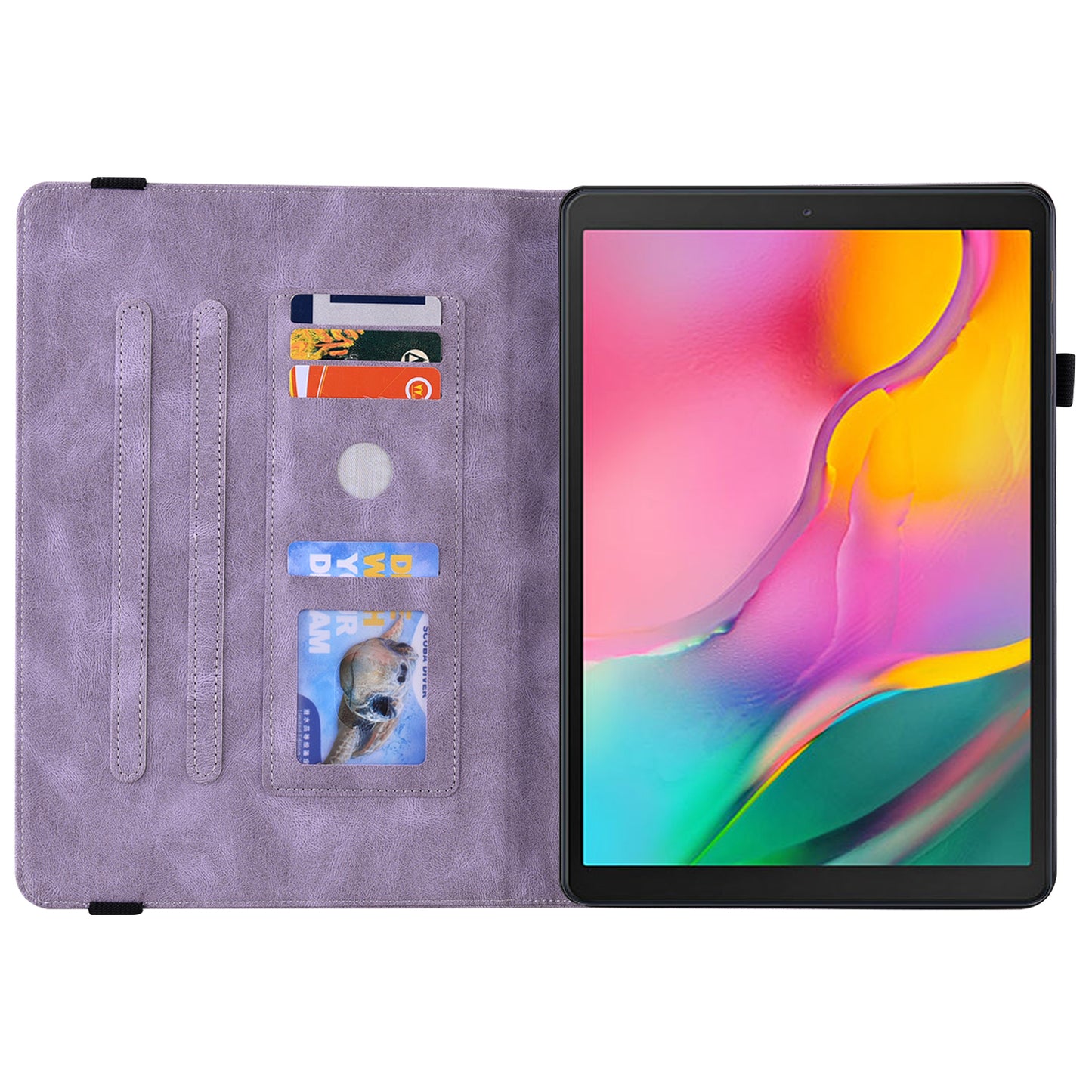 Tablet Case with Imprinted Butterfly Flower Pattern Shockproof PU Leather Stand Cards Slot Cover for Samsung Galaxy Tab A 10.1 (2019) T510 T515