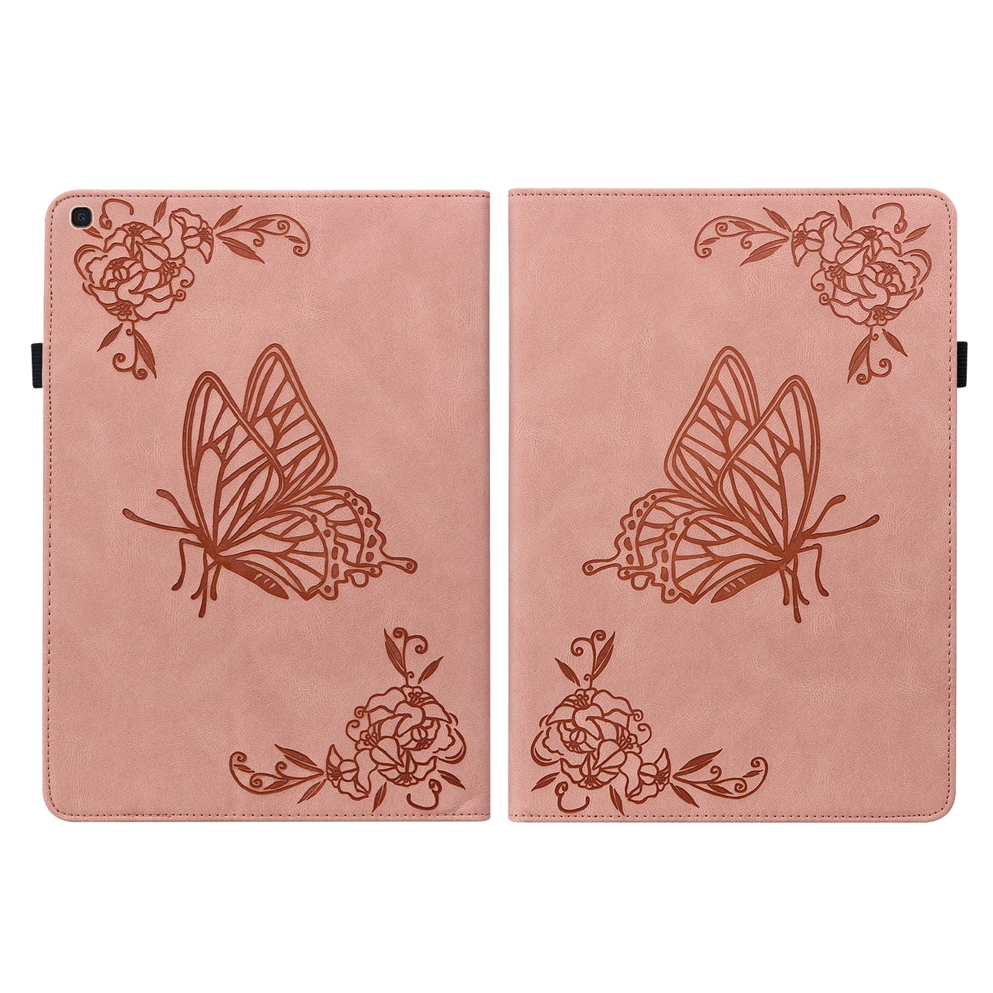 Tablet Case with Imprinted Butterfly Flower Pattern Shockproof PU Leather Stand Cards Slot Cover for Samsung Galaxy Tab A 10.1 (2019) T510 T515